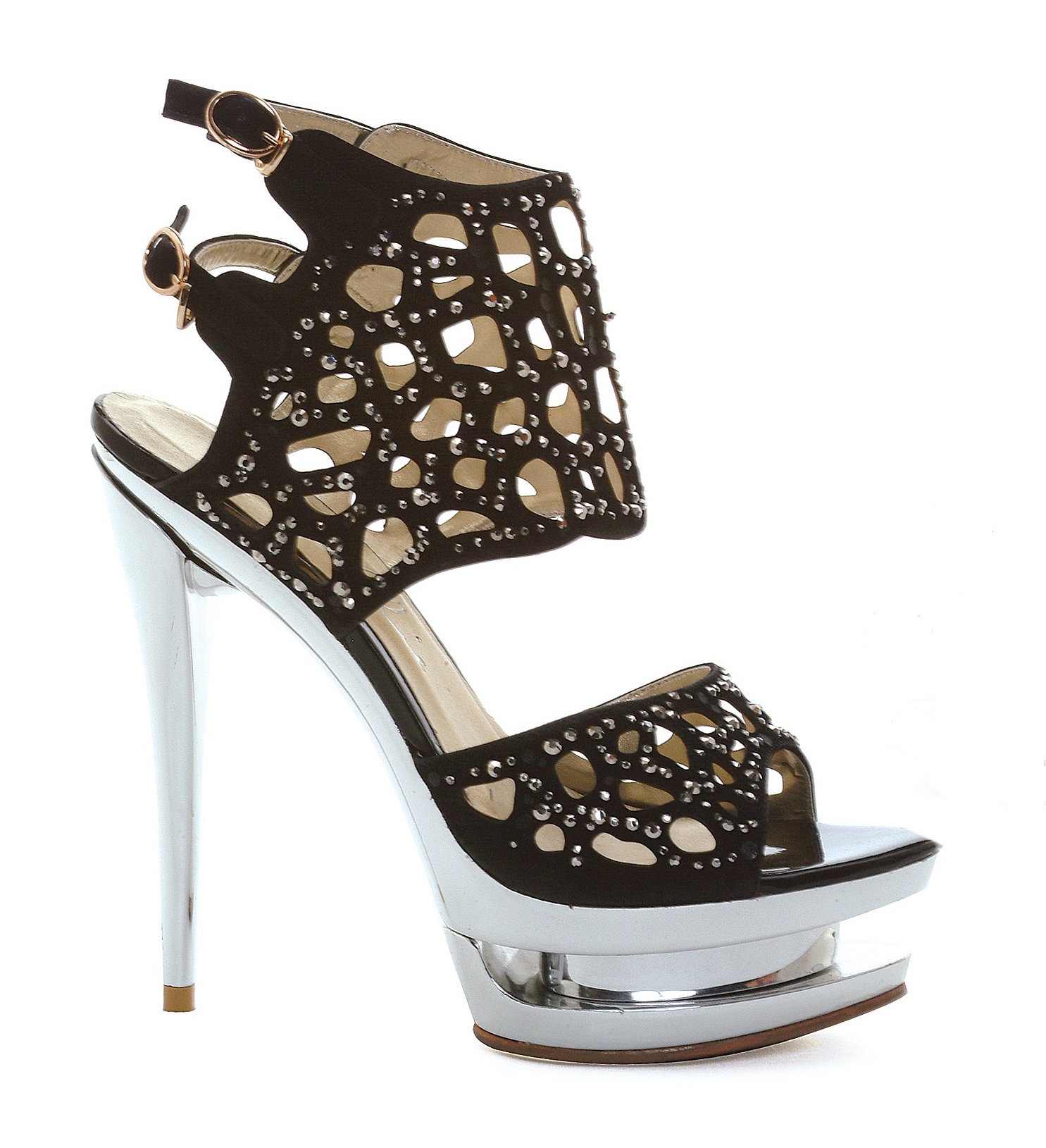 Kylie - 6 Inch Metal Heel Cage Sandal